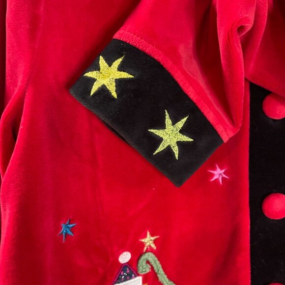 Vintage Sportelle Christmas Cardigan Sweater Women's Size Medium Embroidered Red - Picture 6 of 11